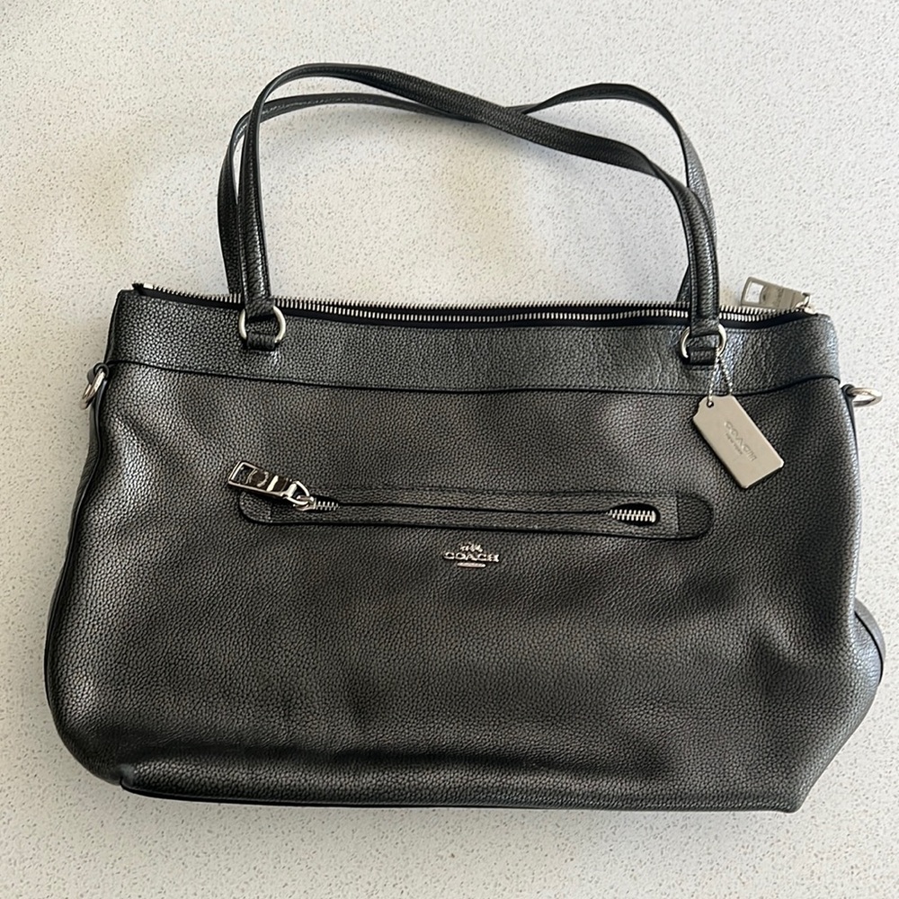 Dark gray Coach purse, excellent condition